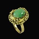14k Gold 
Cocktail Ring 
with Cabochon 
Jade.
Size 52 mm - 
US 6 - UK M - 
JPN 12
2 x 1,6 cm. / 
...