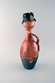 Alfred Renoleau. French art nouveau unique vase in glazed ceramics. Ca. 1890.