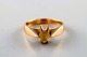 Danish goldsmith. Art deco ring of 14 carat gold adorned with stone. 1930 / 
40