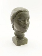 Female face ceramic H. 25 cm. sing. Jakob E sold