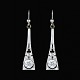14k White Gold 
Earrings with 
numerous 
Diamonds. Total 
1,30ct. 
Each Earring 
with a large 
0.60ct ...