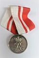 Denmark. The civil defence long Service Medal. Silver. Diameter 30 mm. In original box.