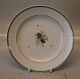 1513-14063 Luncheon plate 21 cm Green Melody #1513 Royal Copenhagen White glazed 
ribbed porcelain with green decoration and gold