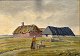 Frost, Sergius 
(1900 - 1994) 
Denmark: A 
farm, Holmsland 
Klit. Signed. 
Oil on canvas. 
21 x 29 ...