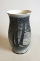 Bing & Grondahl 
Art Nouveau 
Unique Vase. 
Signed Sophus 
Jensen, "Autumn 
morning in 
Søndermarken". 
...