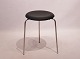 Dot Stool - black Leather - Arne Jacobsen - Fritz Hansen - 1971