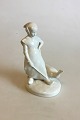 Royal Copenhagen Blanc De Chine Porcelain "Farm Girl With Goose" No 528