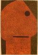 Bengt Orup, svensk billed/glaskunstner. Originalt farvelitografi. Abstrakt 
motiv, 1960