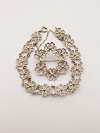 Sterling silver bracelet  filigree hearts with brooch