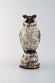 Michael Andersen. Rare owl in crackled glazed stoneware. Beautiful glaze in 
brown and white shades. 1950 / 60