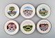 Villeroy & Boch Naif dinner service in porcelain. A set of 6 lunch plates 
decorated with naivist motifs.