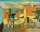Nielsen, Svend 
(1908 - 1993) 
Denmark: Scene 
from Svaneke, 
Bornholm. Oil 
on canvas. 
Signed. 42 x 
...