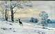 Jacobsen, A 
(19th century) 
Denmark: Deer 
in snow. Oil on 
canvas. Signed. 
36 x 59 ...