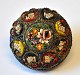 Mille fiori brosche, Italy, o. 1900. Micro mosaic with flowers. With brass mounting. Dia: 3.6 cm.