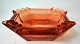 Large art deco 
salmon stained 
glass ashtray, 
20th century 22 
x 22 x 5.5 cm.