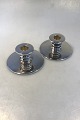 A Michelsen 
Sterling Sølv 
Lysestager Kay 
Fisker Rundt 
fodstykke med 
rillet stamme H 
4.7 cm Diam ...