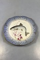 Royal 
Copenhagen Blue 
Fish Plate with 
Gold No 
1212/3002. With 
Salmo salar. 23 
cm (9 1/16").