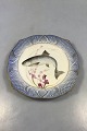 Royal Copenhagen Blue Fish Plate with Gold No 1212/3002.