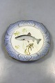 Royal 
Copenhagen Blue 
Fish Plate with 
Gold No 
1212/3002. With 
Salmo salar. 23 
cm (9 1/16").