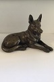 Dansk Kunsthandel(Danish Arttrade) Lauritz Jensen Lying German Sheperd Bronze