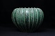 Arne Bang; A stoneware vase, ripped surface in green #3