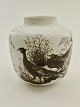 Nils Thorsson 
faience vase 
with pheasants 
H. 17.5 cm.     
  No. 368889