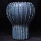 Arne Bang; A stoneware vase, ripped surface in blue