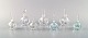 Edward Hald for 
Orrefors. A 
collection of 
seven mouth 
blown art deco 
flacons in 
clear and light 
...
