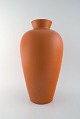Upsala-Ekeby. Large ceramic vase, orange glaze. Stylish design. 1960/70