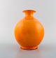 Svend Hammershøi for Denmark, HAK. Round vase in glazed stoneware. Beautiful 
yellow uranium glaze. 1930 / 40