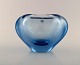 Per Lütken for Holmegaard. Vase in blue art glass. Dated 1961.

