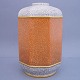 Royal porcelain, Bing & Grøndahl; craquele vase in lightgrey, orange and gold 
#517-545