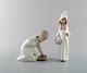 Lladro, Spain. Two child figures in glazed porcelain. 20th century.

