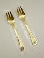 Georg Jensen gold plated sterling silver year cake forks 1980-81 sold