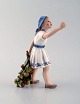 Dahl Jensen porcelain figurine. Girl with apple branch. Model number 1288. 1st 
factory quality. 1920/30