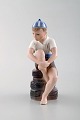 Dahl Jensen porcelain figurine. Boy with striped cap. Model number 1328. 1st 
factory quality. 1920/30