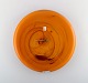 Kastrup / Holmegaard. Stort ur i orange kunstglas fra Holmegaards prøvelager. 
1960/70