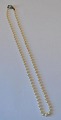 Pearl necklace 
- genuine 
pearls with 
silver lock, 
20th century 
Length: 50 cm.