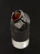 Sterling silver ring size 50 with amber