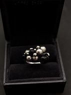 Georg Jensen sterling silver Moonlight Grapes ring with black onyx sold