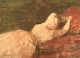 Jules James Rougeron (1841–1880). Fransk kunstner. Figur- og genremaler. Pastel 
på papir. Liggende kvinde. Ca. 1870.
