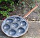 Large copper 
apple slice 
pan, 19th 
century 
Copenhagen, 
Denmark. On 
three legs. 
Stamped. ...