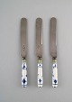 Blue Fluted Plain, 3 dinner knives from Royal Copenhagen / Raadvad.
Early 1900 s.