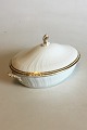 Royal 
Copenhagen 
White Curved 
with serrated 
Gold 
edge(Pattern 
387/ Josephine) 
Oval Lidded 
bowl ...