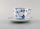 Royal Copenhagen Blue Fluted plain coffee cup with saucer # 1/80.
