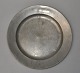 Pewter plate, 
18th century, 
Copenhagen, 
Denmark. 
Stamped. 
Diameter: 23 
cm.