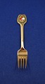 Michelsen Christmas fork 1951 of Danish gilt sterling silver