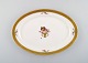 Royal Copenhagen. "Golden basket" oval dish with gold edge. Mid 20th century.