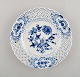 Stadt Meissen blue onion pattern. Reticulated plate. 7 pieces in stock. Mid 20th 
century.
