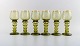 Rømerglas. Seks Bøhmiske vinglas med indgraverede vindrueranker. 1940